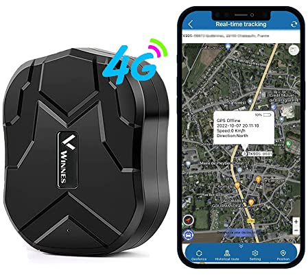 Winnes 4G GPS Tracker 10000mAh GPS Tracker Auto Ohne ABO 80 Tage Lange Standby-Zeit IP58 wasserdichte Starke Magnet GPS Locator Echtzeit Ortungsgerät Anti-Lost Mit Kostenloser APP (TK905B)