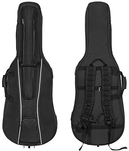 MI&VI MIVI Music Gigbag (1/4 Größe) mit mehreren Taschen und verstellbaren Rucksackgurten | Dicke 20 mm Polsterung witterungsbeständig nicht scheuerndes Futter – von Größe Cellotasche)