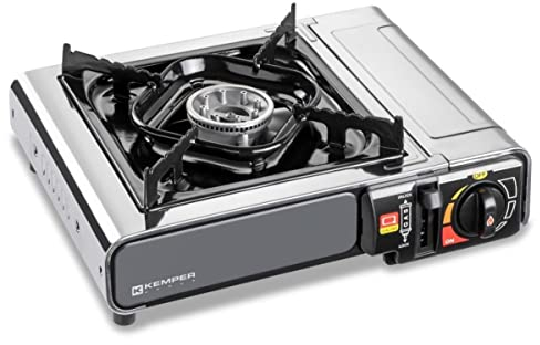 Kemper Rechaud de Camping Smart 1 Feu en Acier INOX Gris Normal