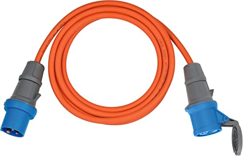 Brennenstuhl CEE 230V Camping-Verlängerungskabel 5m (H07RN-F 3G2,5 Kabel in der Signalfarbe orange, Camping-Stromkabel für den ständigen Einsatz im Außenbereich IP44, Made in Germany)