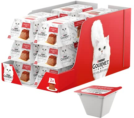 Gourmet Revelations Mousse, Katzenfutter nass, mit Rind, 24er Pack (24 x 57 g)