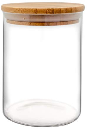 NERTHUS FIH 781 - Tarro de Cristal con Tapa de Bambú, 700 ml