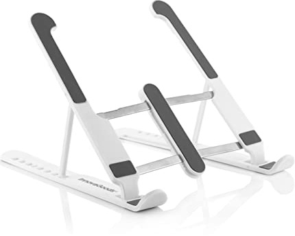 InnovaGoods - Soporte Plegable y Regulable para Portátil, Antideslizante, 8 Niveles de Inclinación, Compatible con Dispositivos de 10 a 17, Ideal para Ergonomía, Negro, Silicona Polipropileno