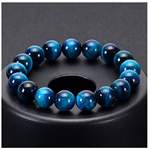 ZXF Armbänder, 6mm 8mm 10mm Lake Blue Tiger Auges Perlen Armband Männer Naturstein Braslet Für Mann Handmade Casual Schmuck