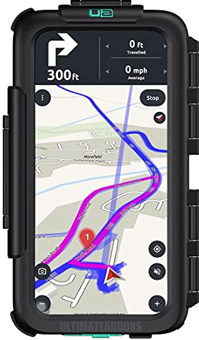 Ultimateaddons Motorrad-Gabel-Halterung mit wasserdichter IPX5-Hülle für XL-Universal-Telefone, staubdichte und stoßfeste Abdeckung, 158 x 70 mm