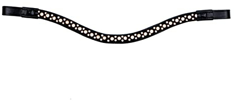 Equipride Stirnband für Zaumzeug, kurvenförmig, glitzernd, mit Strasssteinen, Rotgold, 40,6 cm