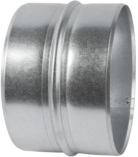 Vent Systems Rohrverbinder aus verzinktem Stahl, 150 mm, runde Lüftungskanalverlängerung – Metall-Schlauchkupplung – verzinkter Rohrverbinder