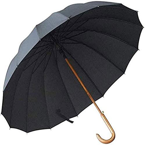 FGHSD Umbrella Windproof Umbrella Pavilion Semi-automatic Tarpaulin Large Folding Umbrella Double-layer Windproof Solid Wood Umbrella Surface Long Handle 115 Cm Sunny Umbrella (G)