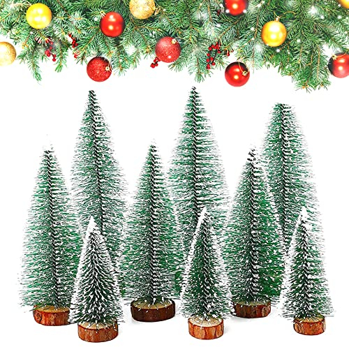 Tannenbaum Deko, 9 Stück Mini Tannenbaum, Künstlicher Weihnachtsbaum Miniatur, Mini Weihnachtsbaum Künstlicher, Künstlicher Mini Modell Weihnachtsbaum, Kleiner Weihnachtsbaum10/16/20 cm, 3 Größen