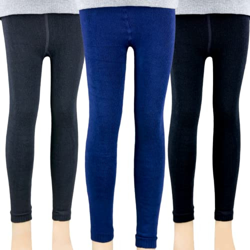 T&R Industrees 3 Stück warme Kinder Thermo Leggings für Jungen und Mädchen | Unisex | 98-134