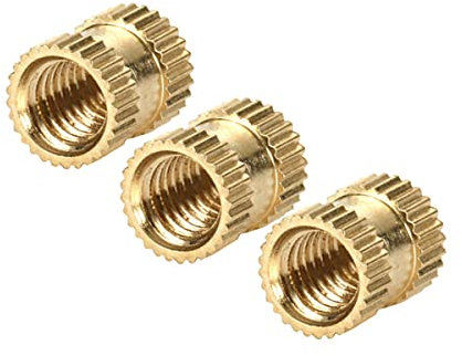 MACHSWON 10 Stück Messing gerändelte Injektionsmutter M6 x 5 x 8 mm Kupfer Blume Muttern & Schrauben Einspritzmutter Rändelmutter Heißschmelzmutter