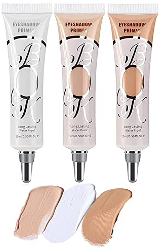 3 Colors Eyeshadow Makeup Primer, Ofanyia Liquid Eyeshadow Primer Matte Eyeshadow Primer Base, Waterproof Smudge-proof Long Lasting Eyeshadow Cream Eye Makeup (Set A - 3 Colors)