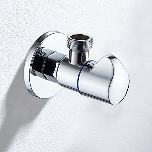 Ventil für Badezimmerarmatur, WC-Wasserventil Schwarz, 1/2 Zoll Messing-Absperrventil für Dusche, Wasserhahnventile für Küchenspüle, für Toilette, Schwarz A (Color : Chrome B) beautiful scenery