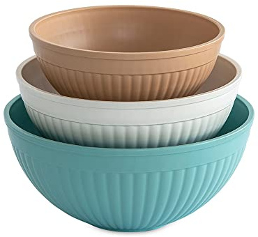 Nordic Ware Prep and Serve Mixing Bowls Set, 3-Piece, Earth-Tones