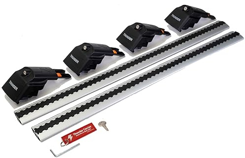 Thunder Carrier Roof Rack For PEUGEOT 5008 2017-2023 Aluminium Roof Rack Cross Bars Lockable - Fit Flush Rails Roof Rails, Cross Bar, Rail Carrier (Silver)
