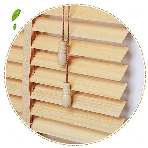 Pxzybd Holzjalousie 50mm Lamellen,Horizontale Jalousien Für Fenster,Massivholz Jalousette Mit Bändern,Sonnenschutz/Wärmedämmungs Jalousetten,Leicht Zu Montierende Vorhänge,W×H-75x175cm/29.5x69in