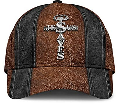 501 Hysteresenkappe Jesus Rettet Gott Jesus Kreuz Religiöse Geschenkidee Vinatge Braun Schwarz Unisex Visier Hut Vintage Leicht Baseballmütze Für Sport Kletter