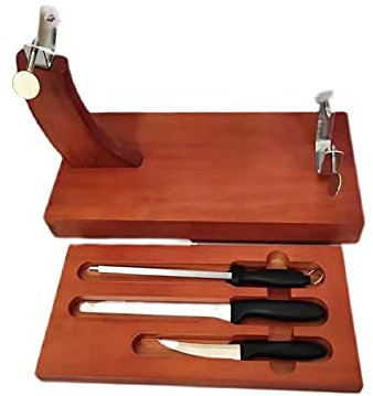 FIONEL Porta Prosciutto Dispositivo di Fissaggio del prosciutto in Legno, cremagliera con cassetti for Cucina Barbecue, Ristorante Home Accessori for la Cucina Supporto per prosciutto Crudo