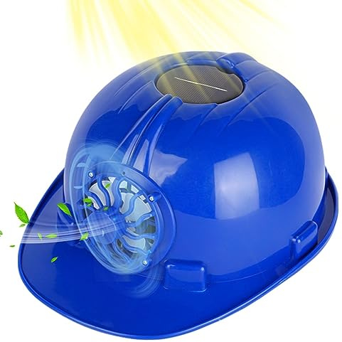 Zankie Schutzhelm mit Ventilator – belüftete, atmungsaktive Hartkappe mit Solarventilator und herausnehmbarem, verstellbarem Innenfutter
