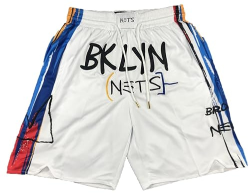 MCQOmcil Männer Frauen NBA Nets Basketball Shorts Hohe Elastizität Atmungsaktive Sporthose (Color : A, Size : L)