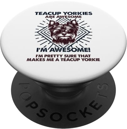 Dog Dad Are Awesome - Breed Teacup Yorkie Dog Mom PopSockets Swappable PopGrip