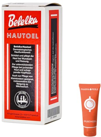 Befelka Hautöl 1x 50 ml I Schützt und pflegt die Haut bei Wundsein und Reizungen I juckende Haut I schuppende Kopfhaut I Milchschorf I Neurodermitis I Spar-Set plus Pharma Perle give-away