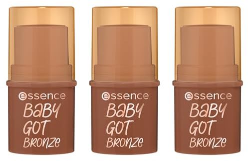 essence baby got bronze bronzing stick, Konturstift, Nr. 40, Braun, natürlich, strahlend frisch, vegan, ohne Konservierungsstoffe, ohne Parabene, ohne Mikroplastikpartikel, 3er Pack (3x5.5g)