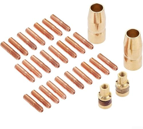Gas Nozzles 12 + Tips 0 030 + Gas Diffuses, Excellent Flux Cored Wire Fit