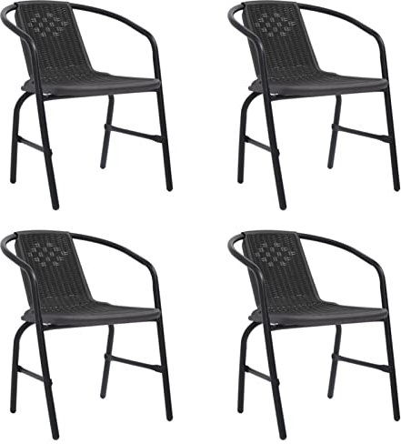 Iiaky Gartenstühle Stapelstuhl Garten 4 STK. Rattan-Optik Kunststoff und Stahl 110 kg