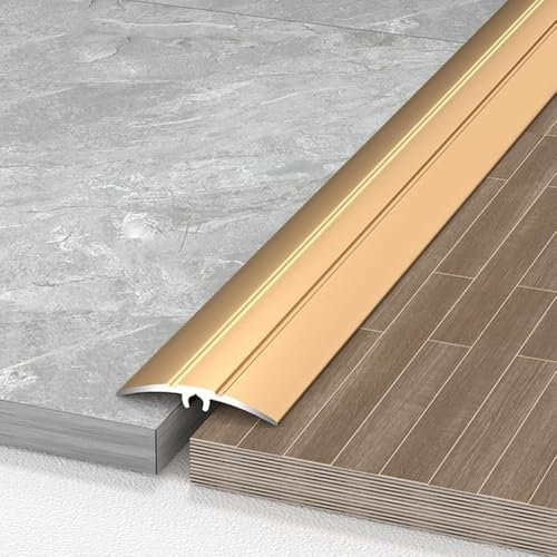 DAQXYH Rutschfester Metall Übergangsleiste, Türleisten Abdeckleisten Boden Zubehör Für Verbinden Von Bodenlücken, Boden & Tür, Mehrere Farben(Gold,W 4CM(1 3/5))