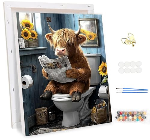MEIYUDA Pintar por Numeros Adultos con Marco Animales, DIY Painting by Numbers Kits Cuadros por Numeros, Pintura de Bricolaje Sobre Lienzo con Pinceles Decoración para el Hogar 30x40cm