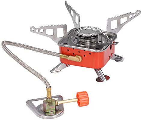 Réchaud de camping réchaud de randonnée pliable en acier inoxydable et alliage d'aluminium réchaud de camping avec fond de trépied réchaud à gaz de camping portable parfait for le camping randonnée al
