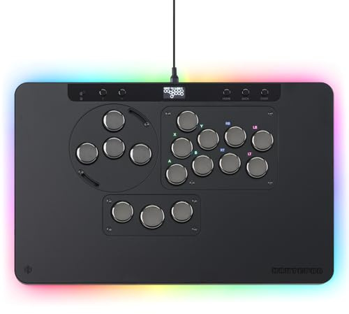 Haute42 Leverless Controller for Arcade Gaming: X1 Low Profile - Three Removable Modules - Extra Large Form Factor - Ambient Backlight - Tournament Lock Switch Controller for PC/PS4/PS3/Switch/Xbox