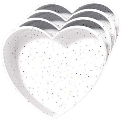 saphe Silicone 10 Inch Cake Pans - Heart Shaped Baking Molds, Set of 4 Cake Molds for Cake, Cheesecake, Rainbow Cake (heart shaped)