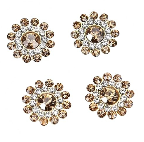 10 Stück 14mm sonnenblumenförmige Strassklammerknöpfe Kristallglasstein-Knöpfe zur Bekleidungsdekoration Nähtknöpfe Accessoires für DIY-Bekleidung