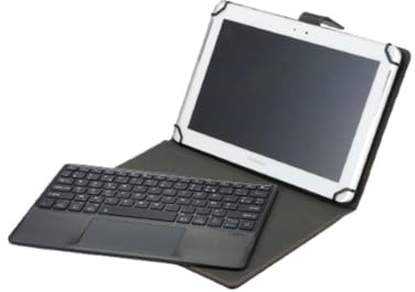 Etui Tablette+ Clavier Bluetooth WE Etui Universel 12-13'' Compatible Android/iOS/Windows Noir-Gris