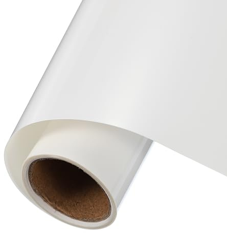 sourcing map White Heat Transfer Vinyl, 12 Inch x 5ft Iron-on Vinyl Roll for Decal Cutting, Signs, Scrapbooking, DIY Craft, Home Decoration