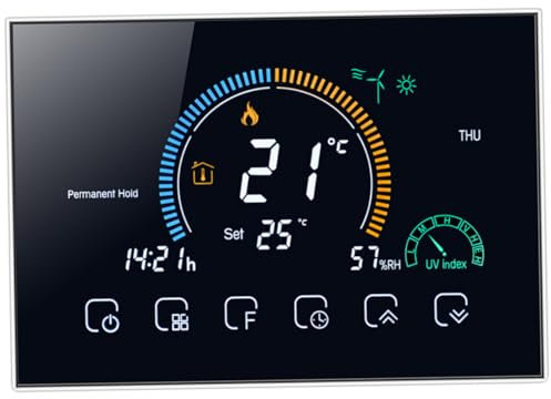 DOITOOL Smart Thermostat Für Heizung Mit Drahtlosem Temperaturregler Und Intelligenter Steuerung Farb-LCD Mit Touchscreen Passend Kassetten Runddosen