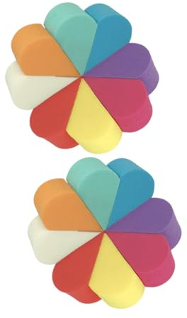 Healvian 16 Esponjas de Maquillaje para Base Facial Buena Elasticidad y Forma Práctica, Esponjitas Versátiles para Uso en Maquillaje Diario Color Aleatorio
