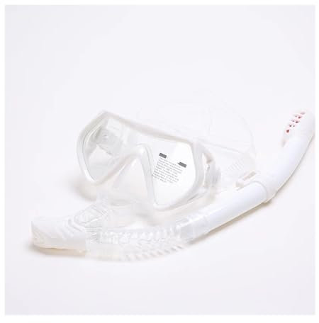 DTYBJN Schnorchelmaske Tauchmaske Schnorchelanzug Silikonrock Schutzbrille Tauchmaske für Erwachsene Vollgesichtsmaske(1526198Pure White)