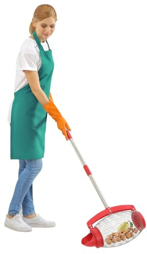 LIAIZE Nuss-Sammler, Pollänge 111.5cm Anwenden auf Objekte 1-5cm, Nußsammler mit Seitenöffnung und verstellbarem Griff, Walnußsammler Rollsammler für Nüsse, Kastanien, Golfbälle