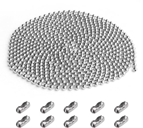 PEAPIN 6 Meter Roller Blind Chain, 4.5mm Blind Chain with 10Pcs Connector
