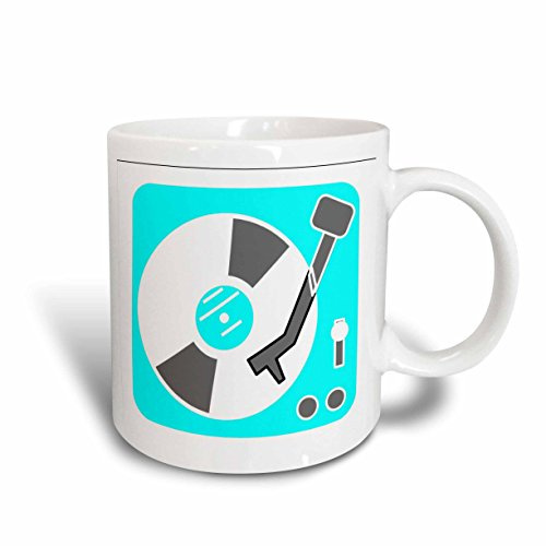 Tazze Da Tè Particolari Tazza Da Caffe 330Ml, Teal Retro Record Player Tazzine Da Caffè Divertenti Per Compleanno Papà Ufficio