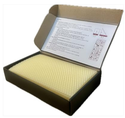 Bivax, ljus, pysselset – 10 bivaxplattor 20 x 12 cm – naturligt ljus, gör-det-själv set för barn – miljövänliga bivaxljus, gör-det-själv för hem och skola (vitt)