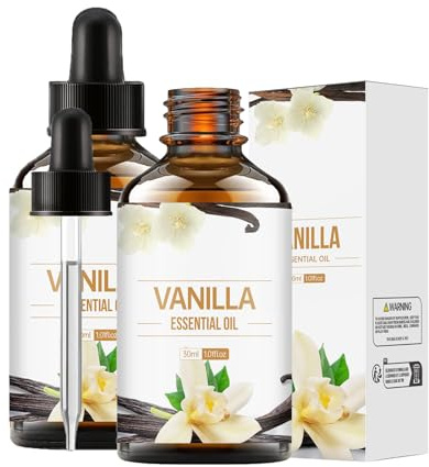 Vanilleöl, Ätherische Vanilleöl, Vanilla Body Oil, ätherische Öle mit Vanille Extrakt, Vanille-Essenzöl für die Haut, Reines Natürliches Teebaumöl Mit Glastropfer, für Gesicht, Haut und Nagel (2)