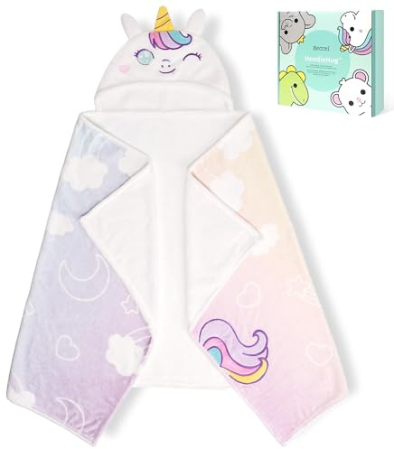 HECCEI Kapuzenhandtuch Baby,140x70 cm Weiches kinderhandtuch mit Kapuze zum Einwickeln, Saugstark & Schnell Trocknend Badetuch für Babys und Kinder