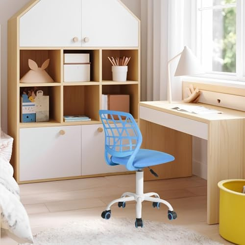FurnitureR Kinderstuhl Schreibtisch Höhenverstellbar, bunter ergonomischer Jugendstuhl mit Rückenlehne und Armlehnen, Kinderstuhl mit 5 Rädern, für Kinder 3-10 Jahre alt, maximale Belastung 100 kg