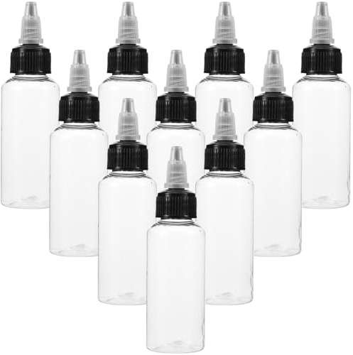 Bouteille de Peinture Vide Transparente en Plastique 50ml, Lot de 10
