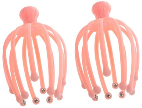 VICASKY Lot de 2 Masseurs de Cuir Chevelu à 12 Griffes, Appareil Portable Ergonomique, Stimulation du Cuir Chevelu, Détente et Soulagement du Stress, Usage Quotidien et Couleur Aléatoire