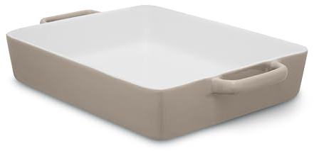 Barbary & Oak Nattura 38cm Rectangular Baking Dish, Made from Strong Stoneware, Smooth Glaze Interior, Easy Grip Handles, Dishwasher Safe, Cashmere, BO875021CSH